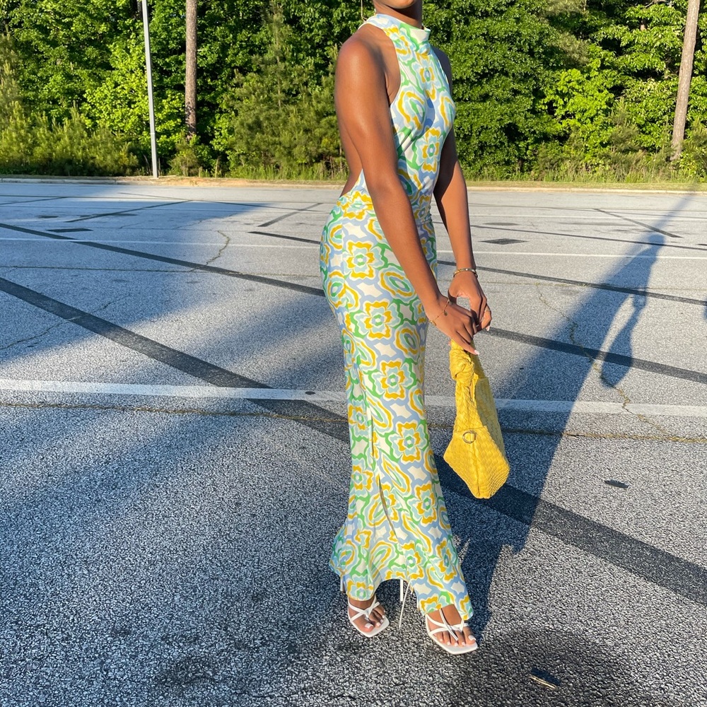 Printed midi dress